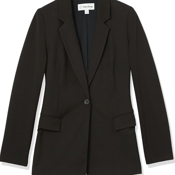 The Drop Blake Long Blazer Women’s Medium Black  Work Casual Office ($79) - Picture 3 of 11